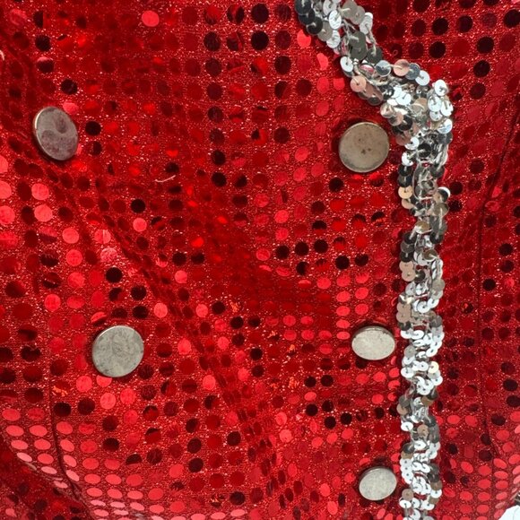 PEP THREADS VTG Sequin Band Jacket Vest Junior Sized MADE IN USA 1990's costume - Picture 13 of 16